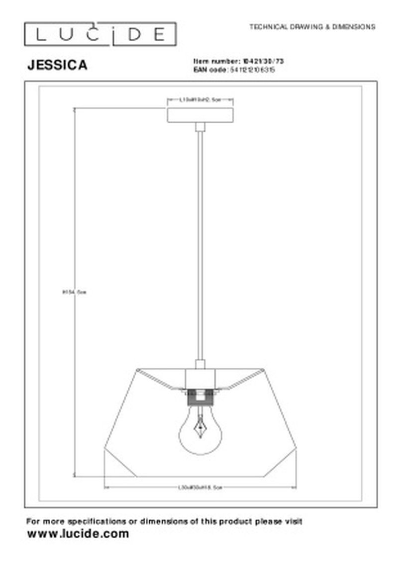 Lucide JESSICA - Závesné svietidlo - 1xE27 - Terakota